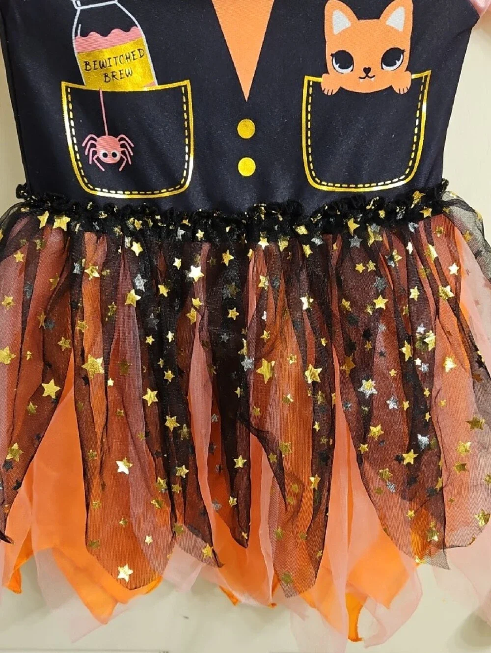 Girls Halloween Cat & Potion Tutu Costume Dress